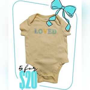 Old Navy Soft Yellow Loved Baby Onesie